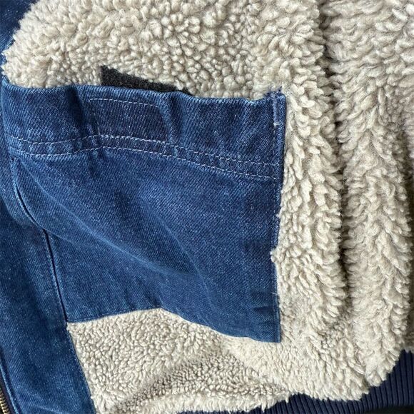 Carhartt Rugged Flex Relaxed Fit Sherpa-Lined Chore Barn Denim Jacket Blue M - Picture 10 of 15